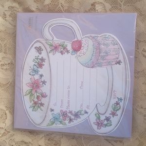 3/$15. Tea Party Invitations & Envelopes Sara Livingstone Die Cut Pkg 10